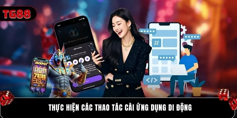 Thực hiện các thao tác cài ứng dụng di động